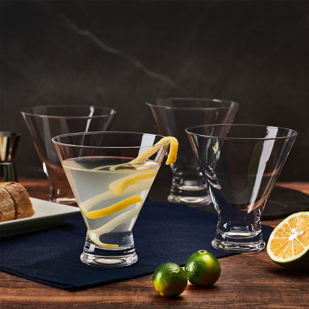 Craft Cocktail Set of 4 Stemless Martini Glasses
