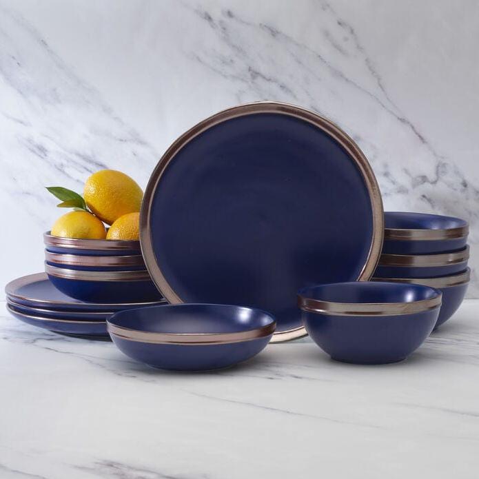 Miller Blue 12 Piece Dinnerware Set, Service for 4