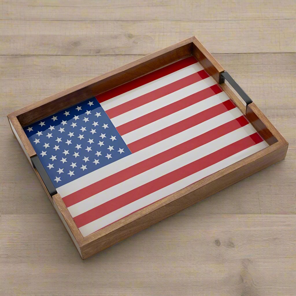 American Flag Lazy Susan Serve Tray