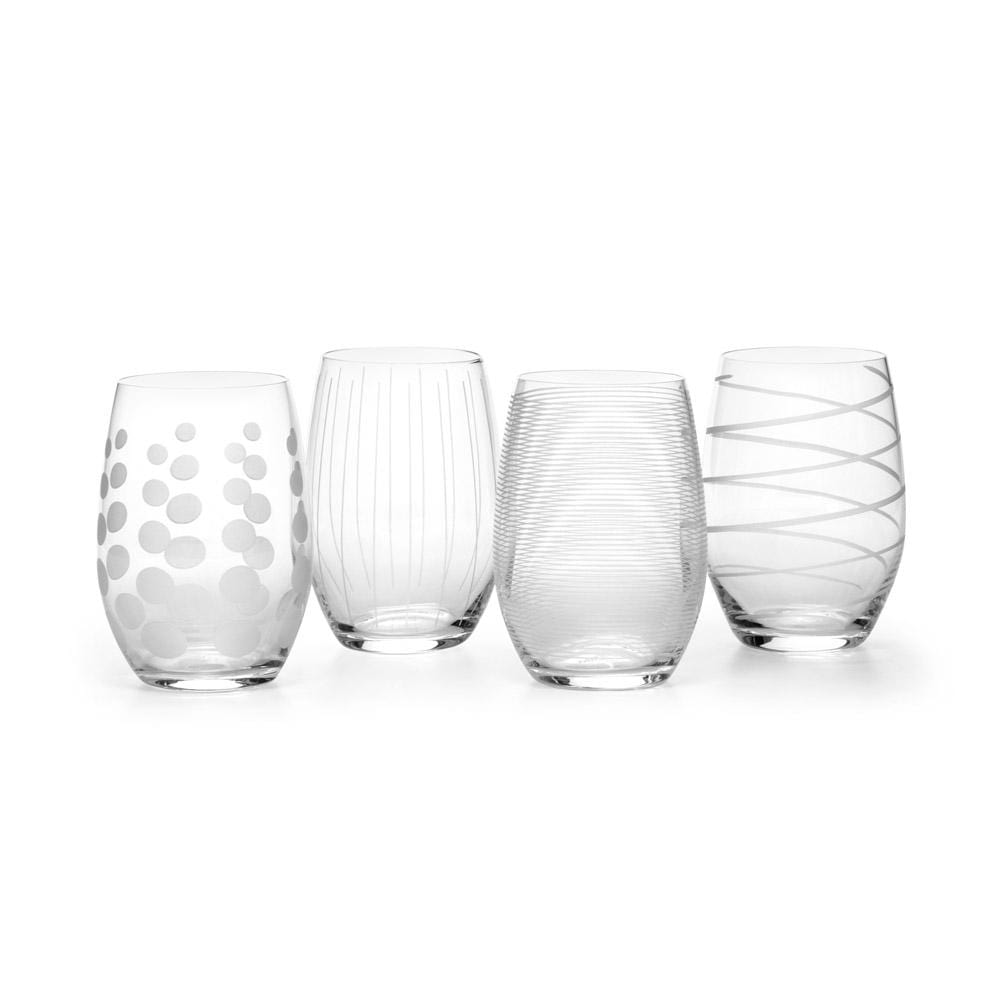 Cheers 17 Ounce Stemless Wine Glasses, Set of 4