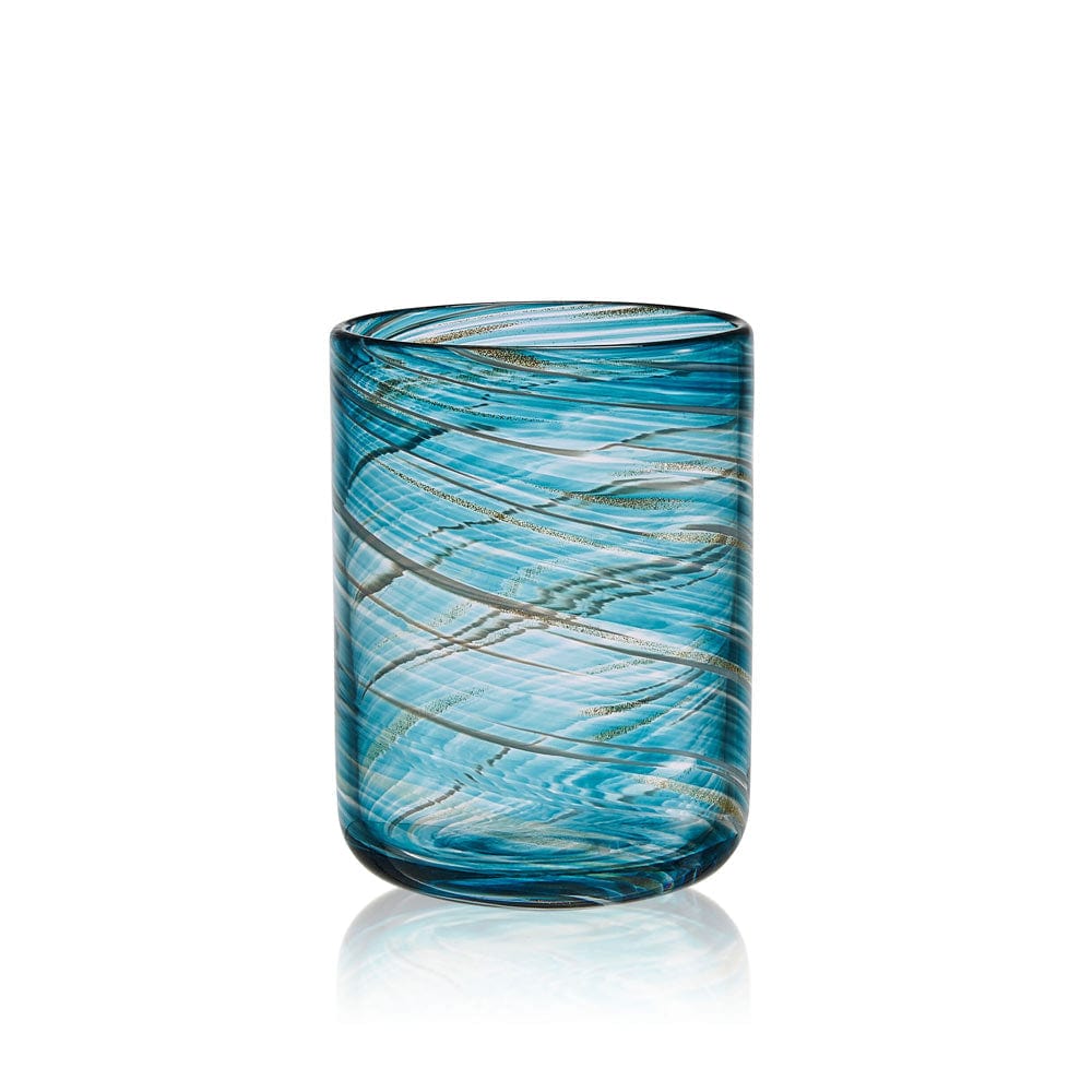 Color Swirl Set of 4 Double Old Fashioned Glasses