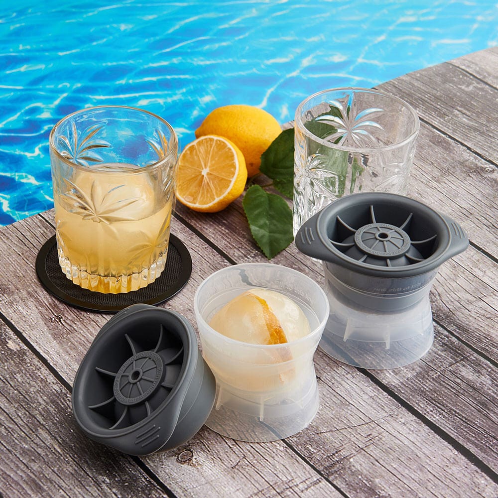 Craft Set of 2 Double Old Fashioned Whiskey Glasses with Ice Molds