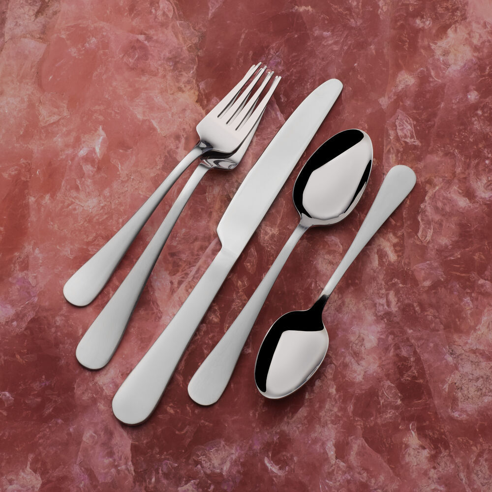 Gourmet Basics Symmetry 20 Piece Flatware Set with Caddy, Service for 4